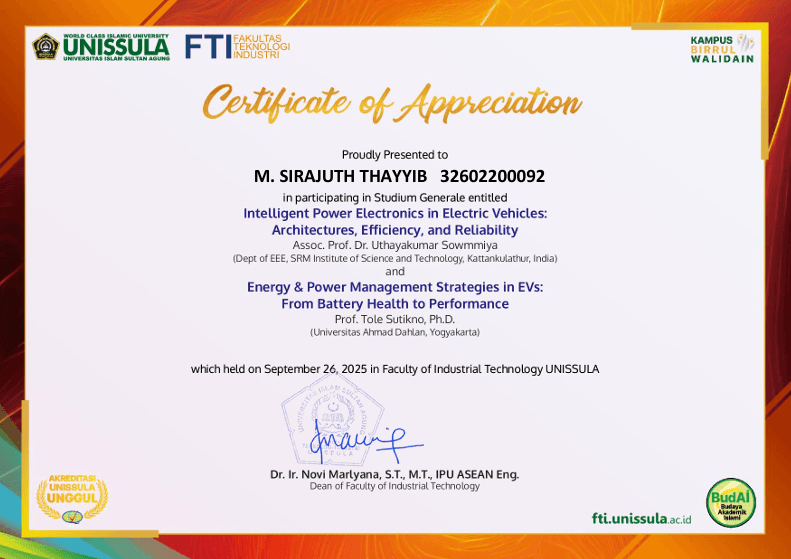 STUDIUM GENERALE certificate